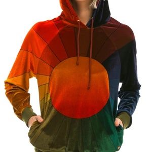 NWT Aviator Nation Galaxy Sunburst Velvet Hoodie